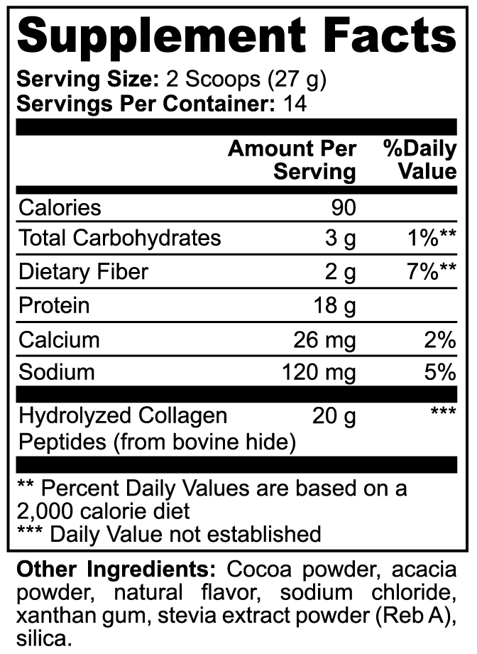 Booty Up Grass-Fed Collagen Peptides Powder (Chocolate)